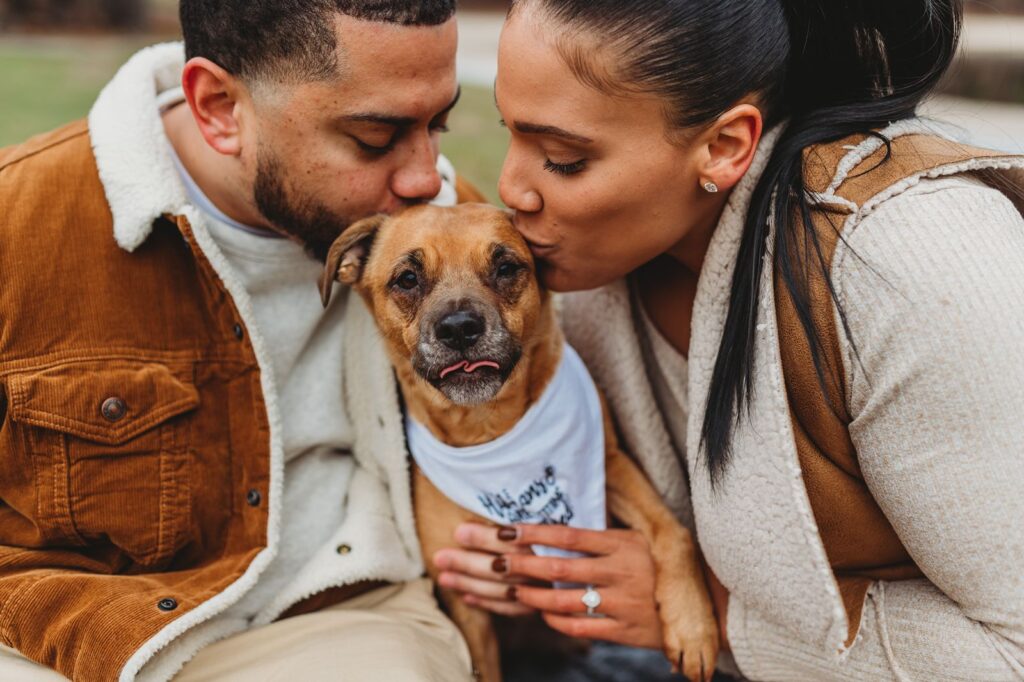 Connecticut Engagement Photographer photographs couple with their dog