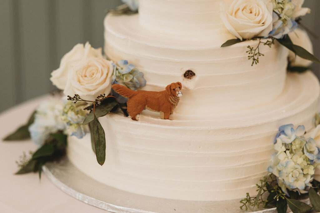 Wedding Cake with a dog topper