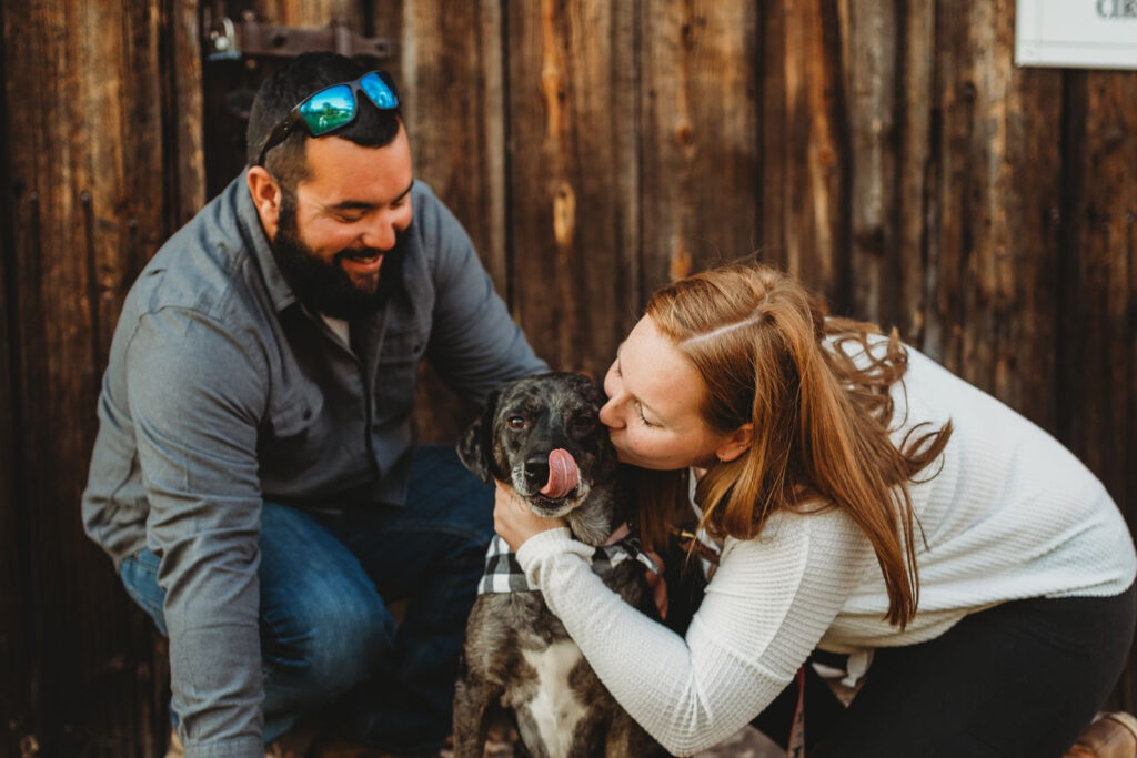 couples session with their dog